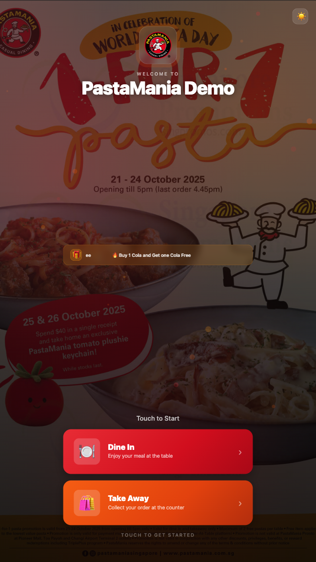 QR Self Ordering - Welcome Screen