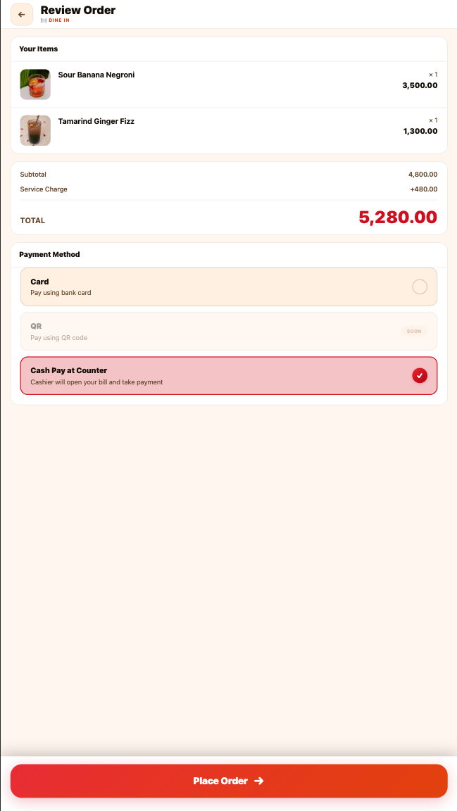 QR Self Ordering - Menu / Kiosk
