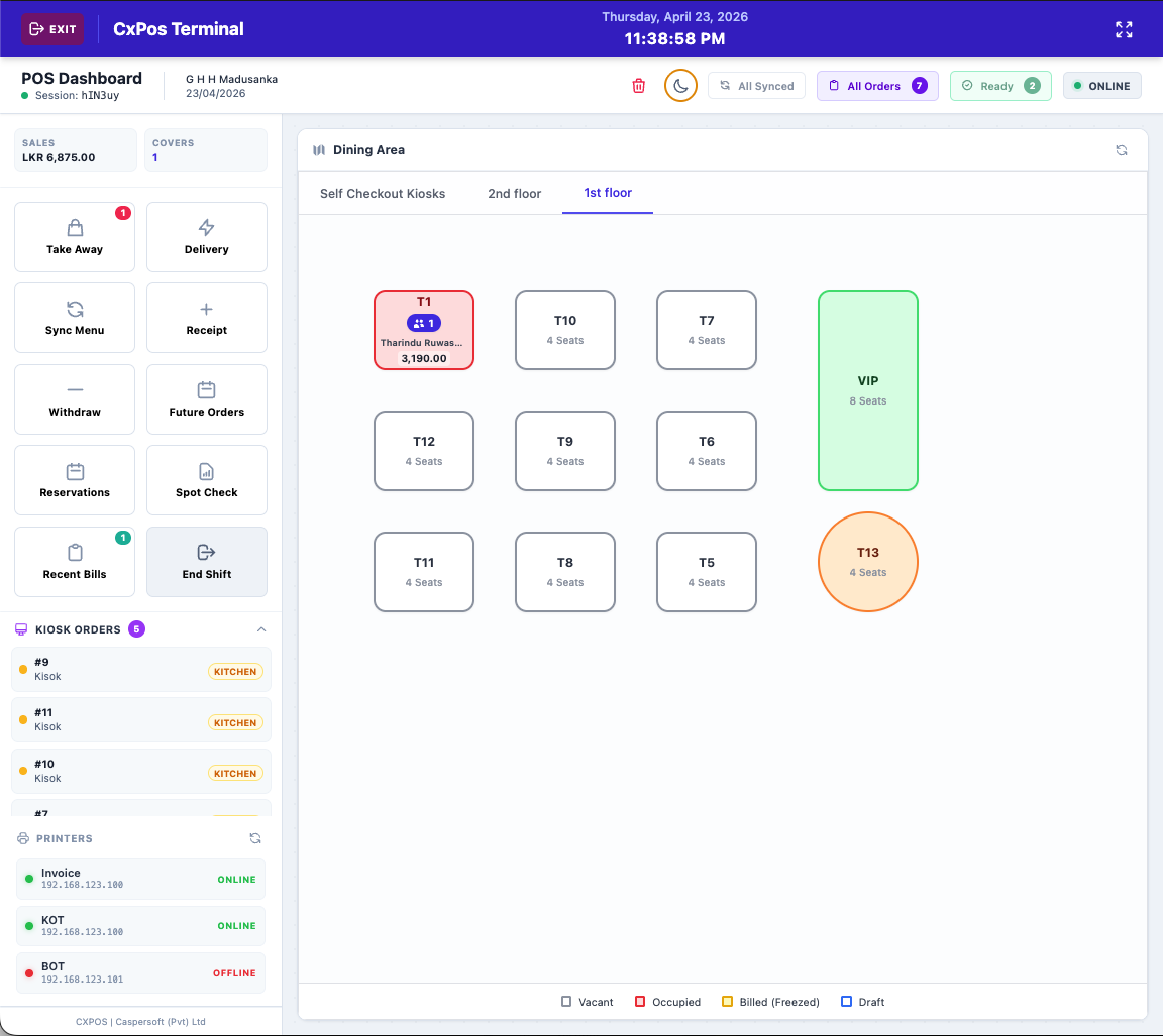 Table Management - Light Mode